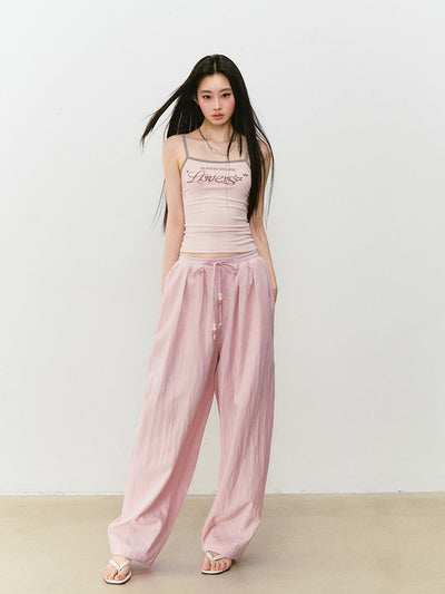 Beaded Drawstring Casual Pants VIA0327