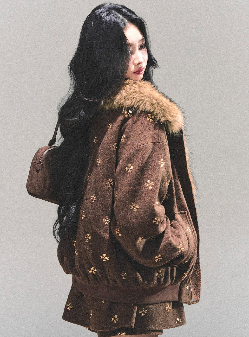 Sequins Decorated Quilted Jacket/Skirt DIA0688