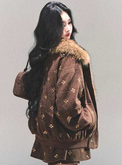 Sequins Decorated Quilted Jacket/Skirt DIA0688