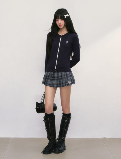 Pattern Pleated A-line Short Skirt WEE0047