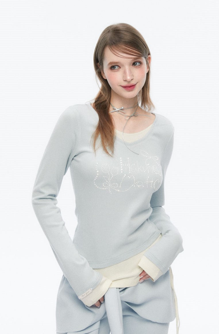 Diamond Fake Two-piece Stitching Sweater SPE0070