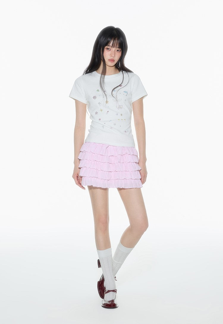 Cartoon Diamond Short-sleeved T-shirt ONT0015