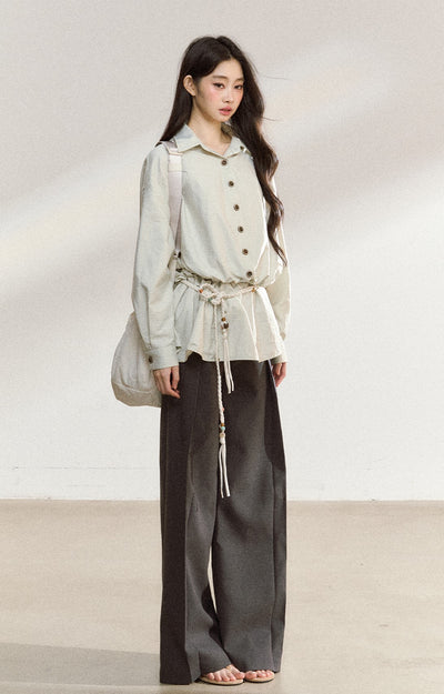 Casual Loose Long-sleeved Shirt./Shorts SHI0223