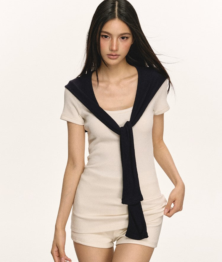 Temperament Slim Short-sleeved Top/Shorts ANA0025