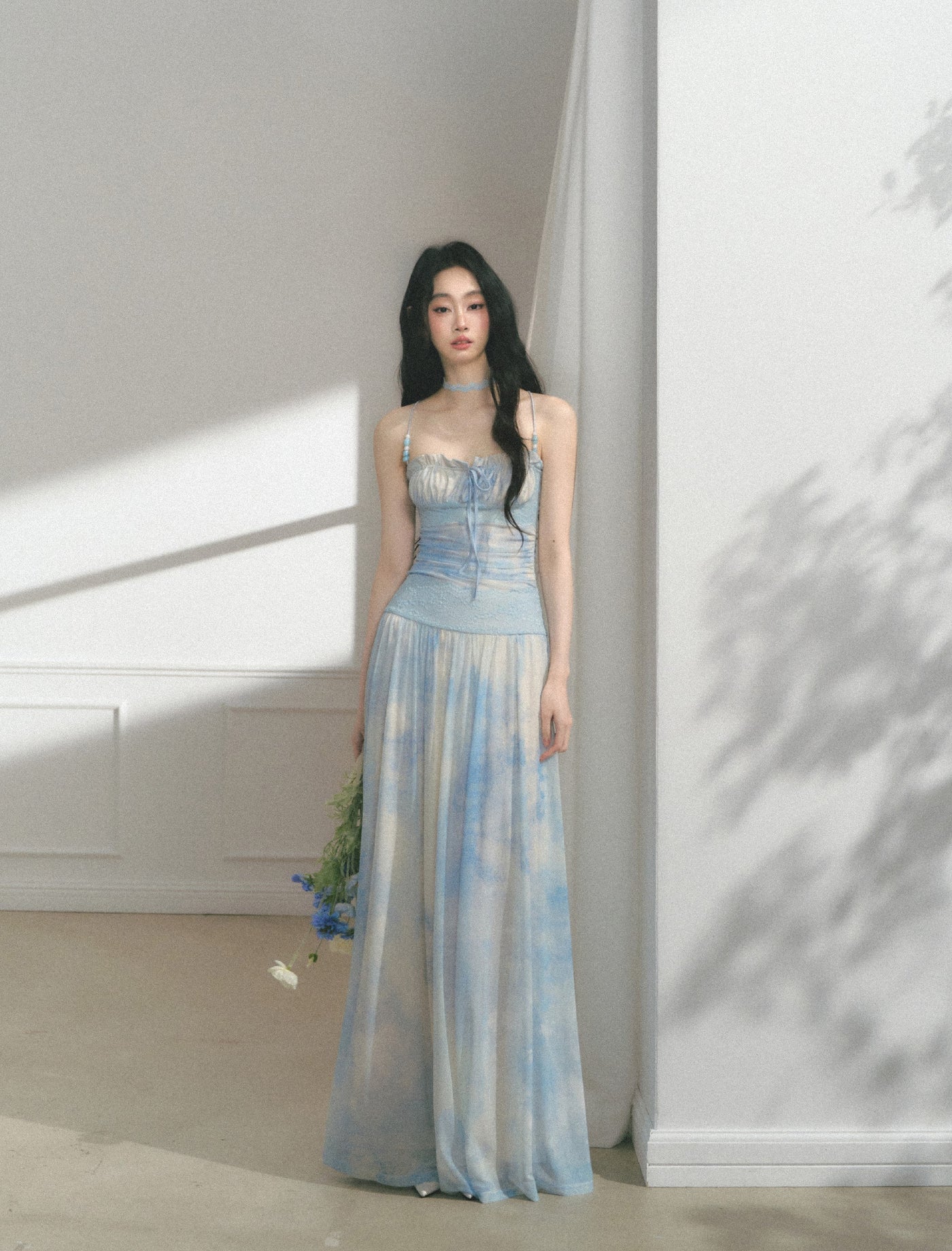 Blue Beaded Lace Dress SAL0168