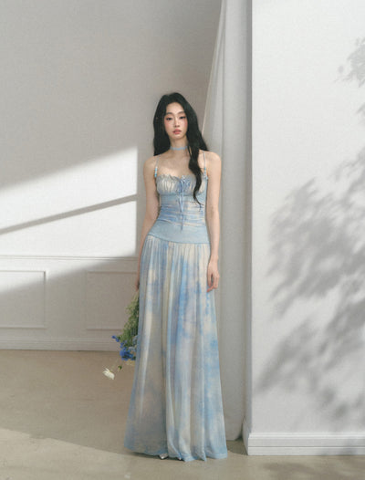 Blue Beaded Lace Dress SAL0168