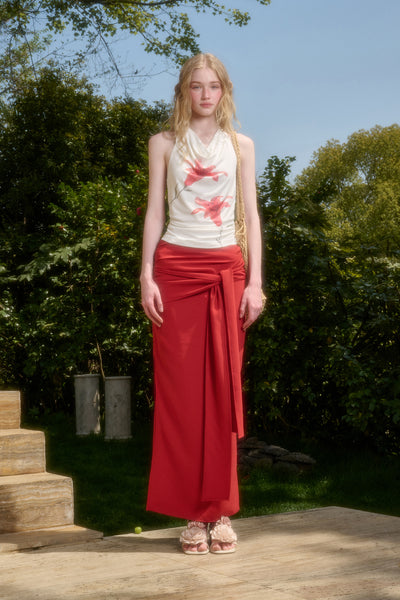 Lily Design Print Top/Slit Skirt GRO0139
