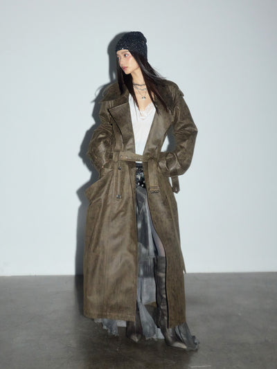 Retro Rock Extra Long Trench Coat JNY0272