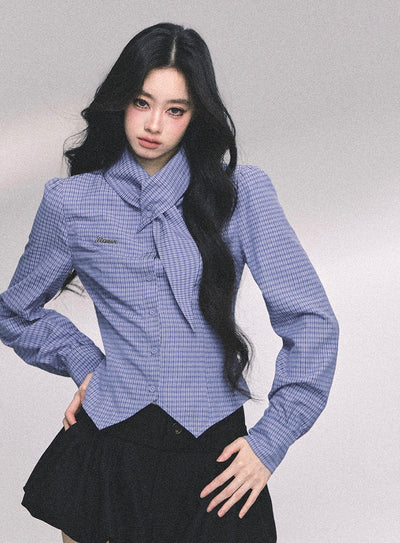 Blue Plaid Long Sleeves Shirt DIA0654
