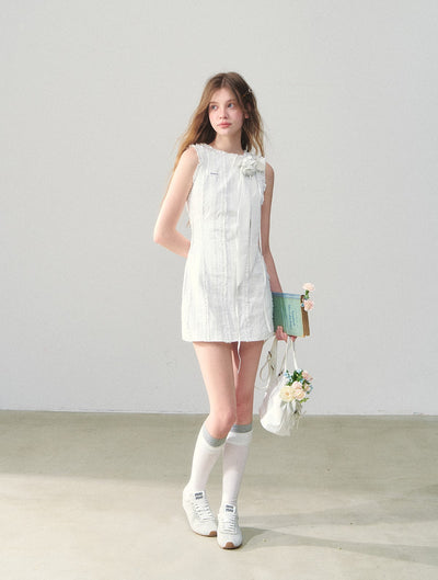 Striped Lace Sleeveless Dress SUN0147