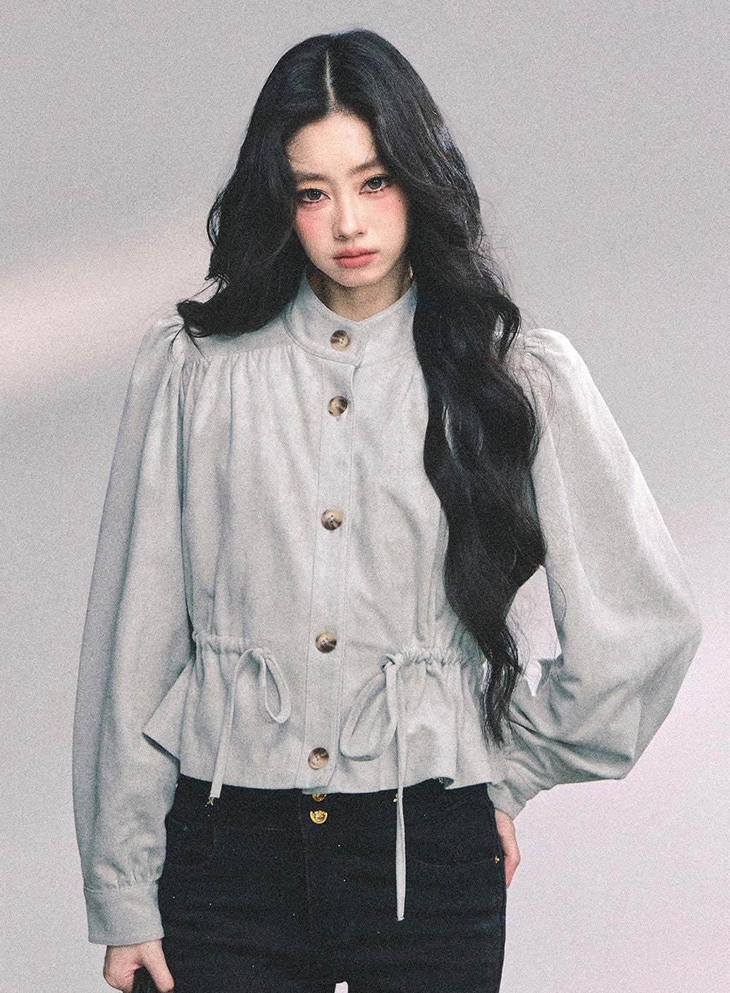 Velvet Stand Collar Shirt DIA0641