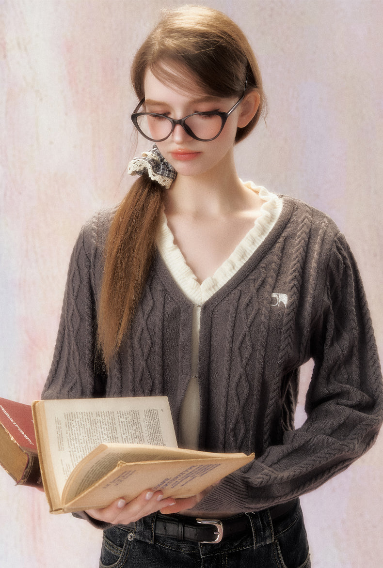 Fake Two-piece Cable Sweater SPE0029