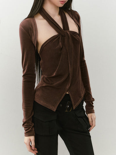 Halter Neck Top+Waistcoat VIA0341