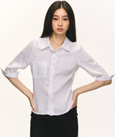 Linen Mid-sleeve Shirt ANA0052