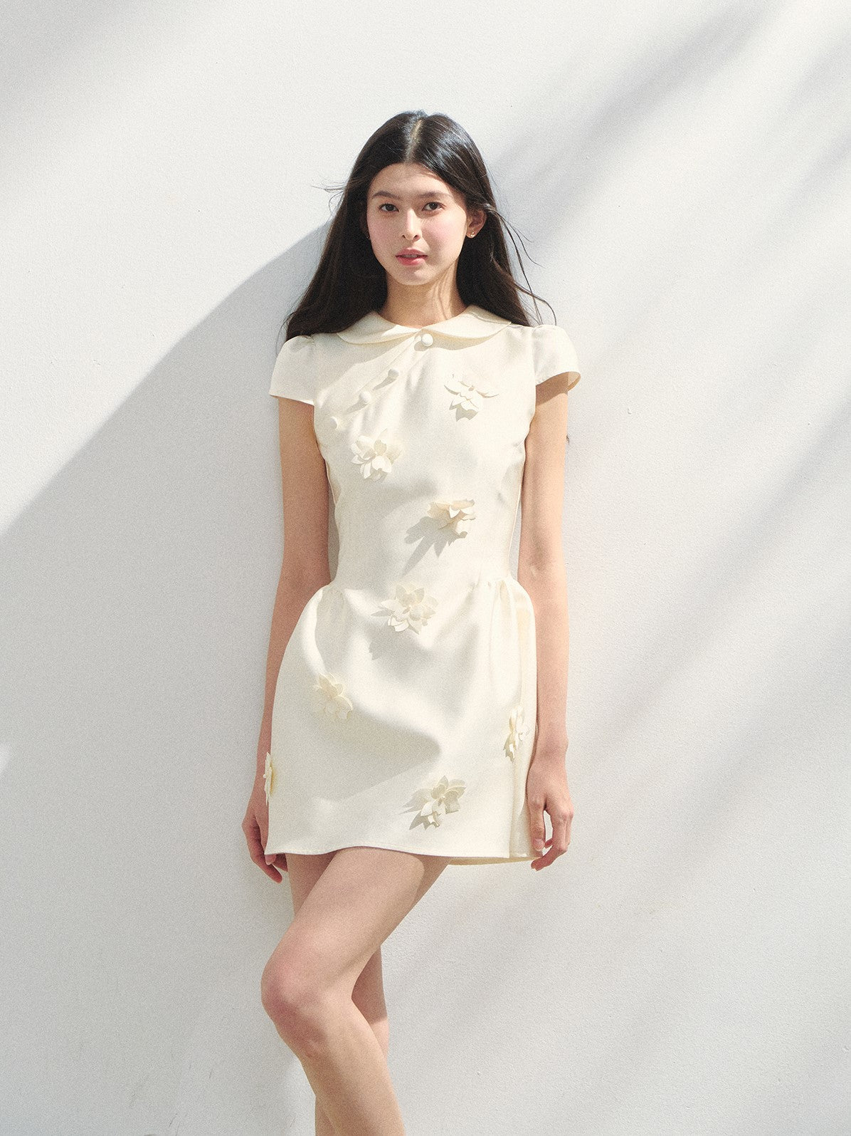 Doll Collar Flower Puffy Dress SUN0146