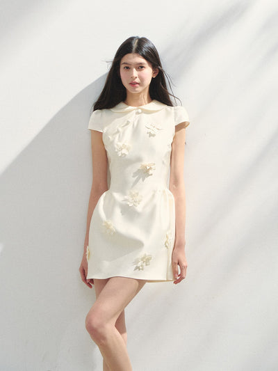Doll Collar Flower Puffy Dress SUN0146