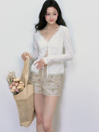 Sunscreen Cardigan/Versatile Lace Camisole FRA0392