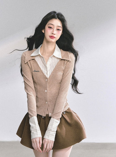 Fake Two-Piece Striped Shirt DIA0557