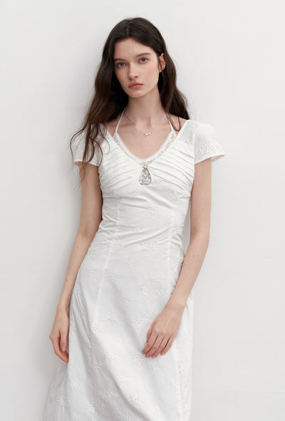 Lace Embroidered Long Dress AYF0103