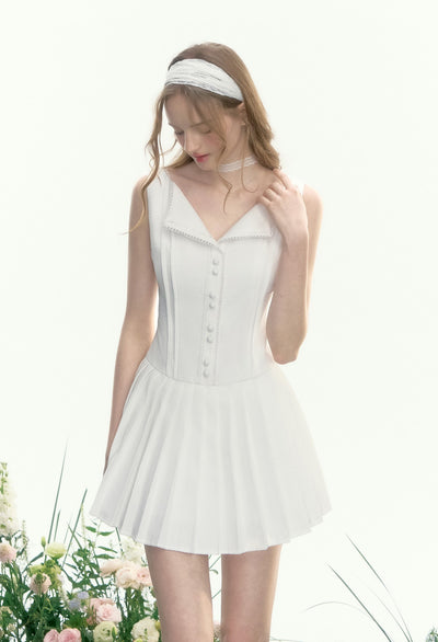 High-end Pleated Lace Dress AYF0089