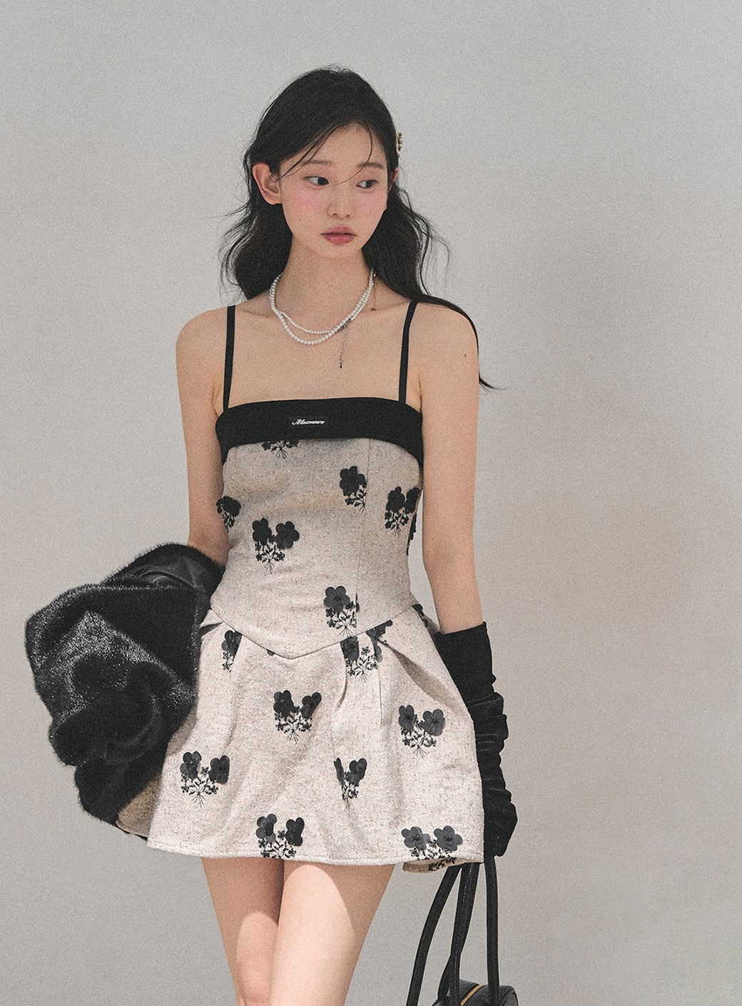 Two-Piece Flower Dress+Rich Cape DIA0728