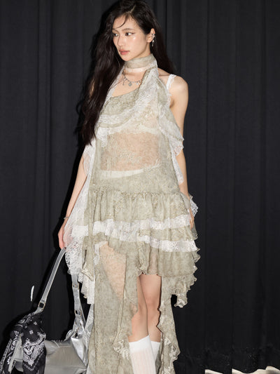 Ruffles Embroidery Cake Dress JNY0226