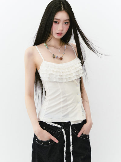 Ruffled Neckline Slim Camisole VIA0270