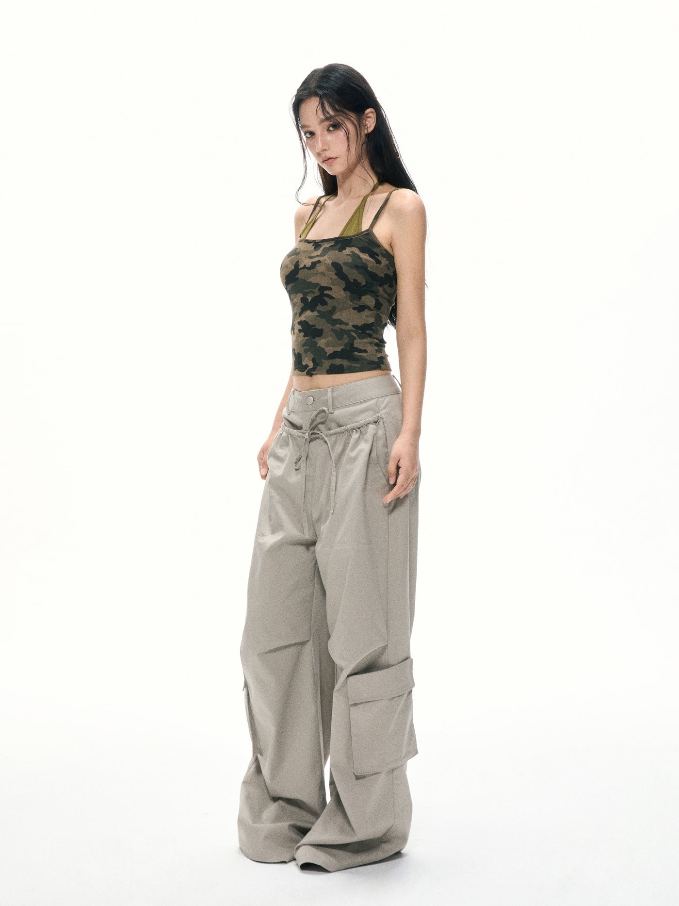 Large Pocket High Waist Pants APE0380