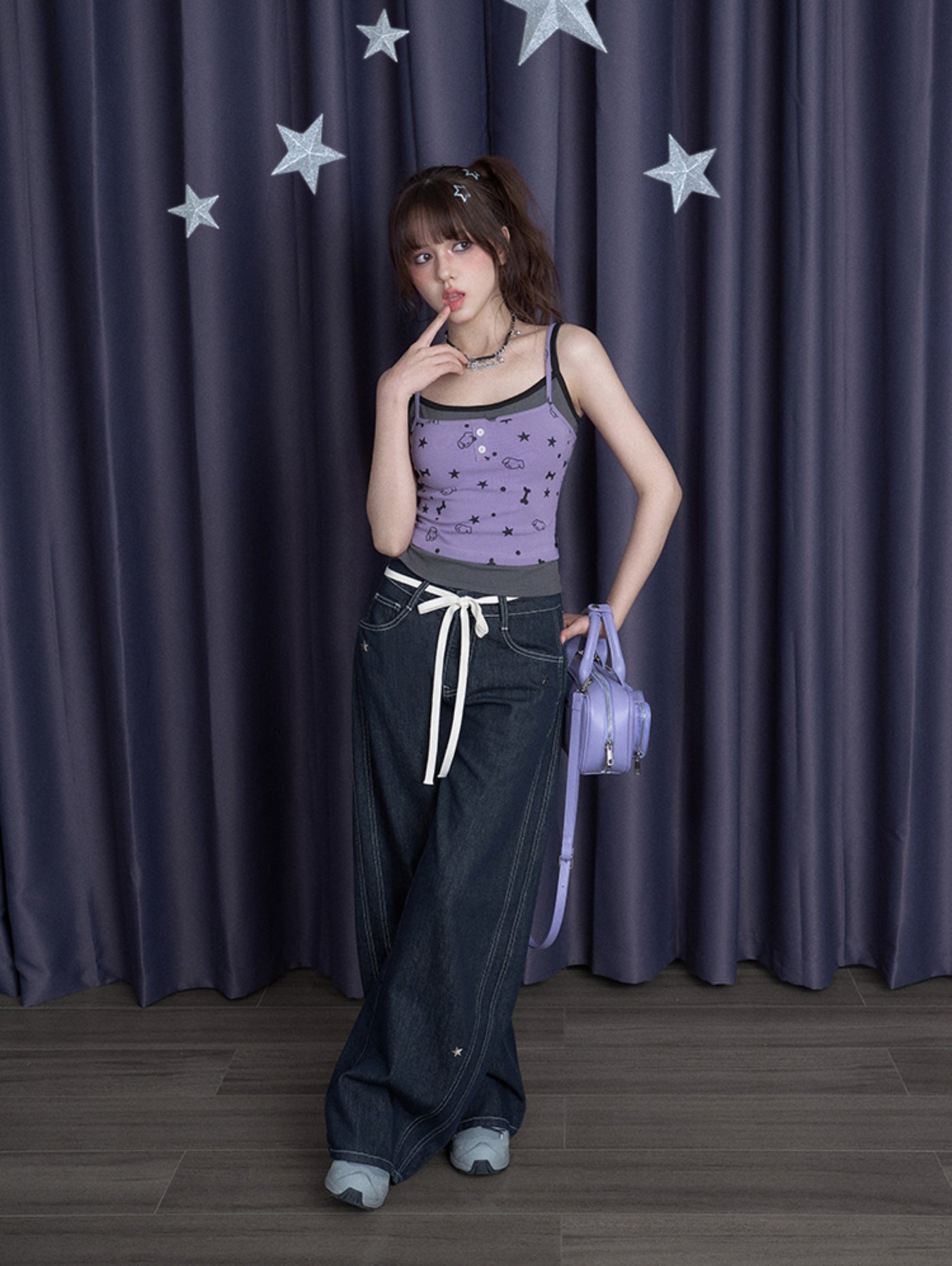 Puppy Party Fake Two-piece Camisole SAG0278