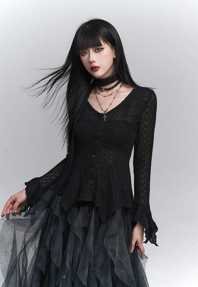 Long-Sleeved Knited Thin Cardigan LAD0232