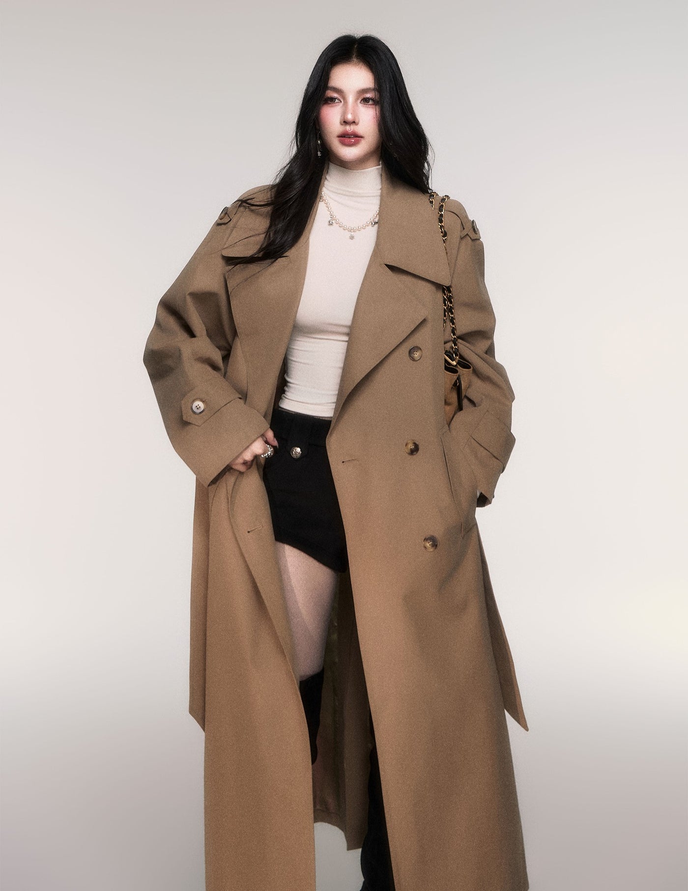 Classic Oversized Double-Breasted Trench Coat LUL0205