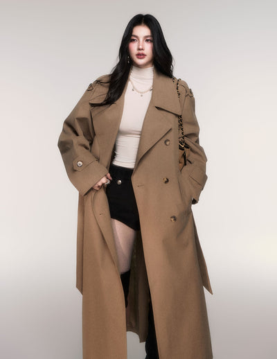 Classic Oversized Double-Breasted Trench Coat LUL0205