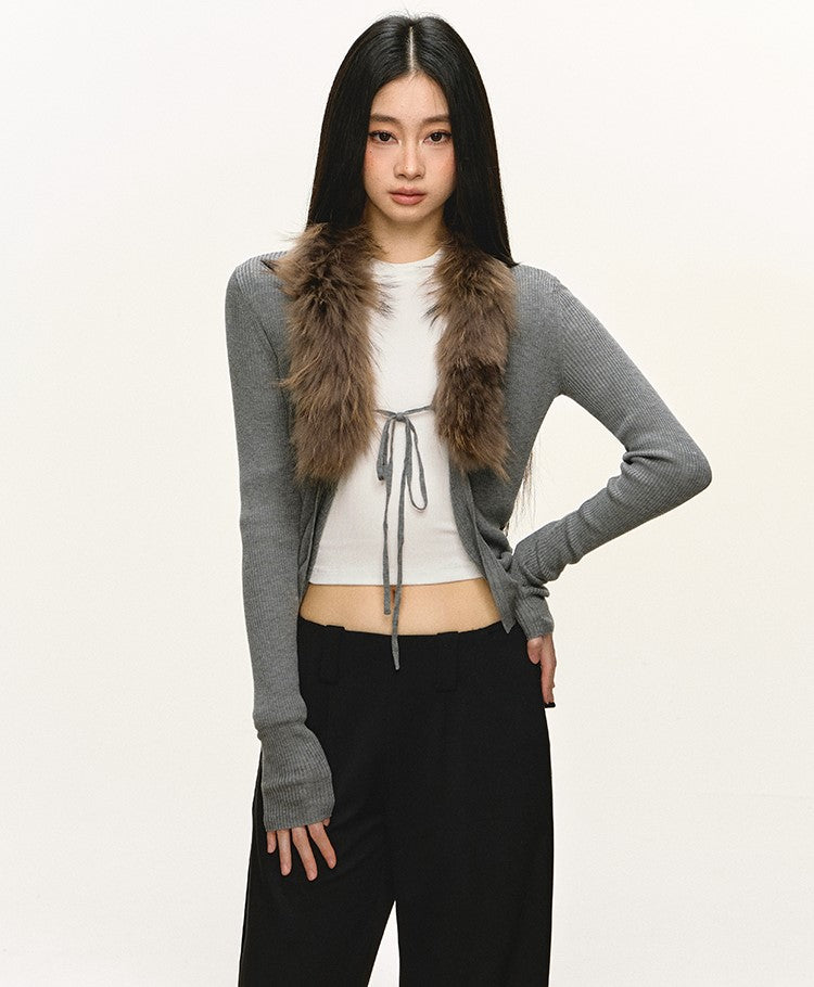 Tencel Wool Collar Sweater Cardigan ANA0097