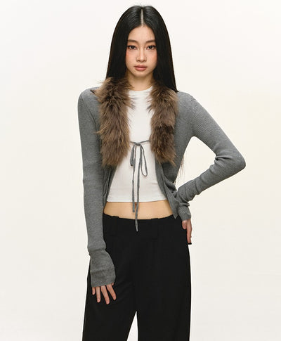 Tencel Wool Collar Sweater Cardigan ANA0097