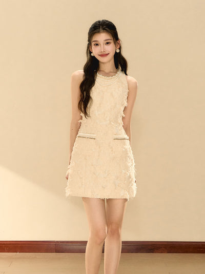 Feathery Sleeveless A-line Dress OSH0138