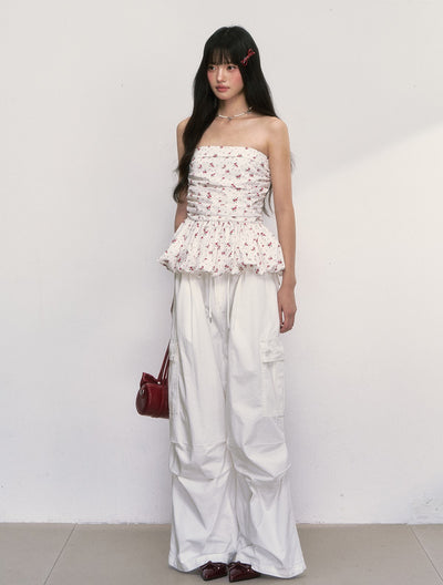 White Floral Tube Top WEE0017
