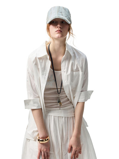 Mid-sleeve Drop Shoulder Shirt/Bubble Shorts JIN0006
