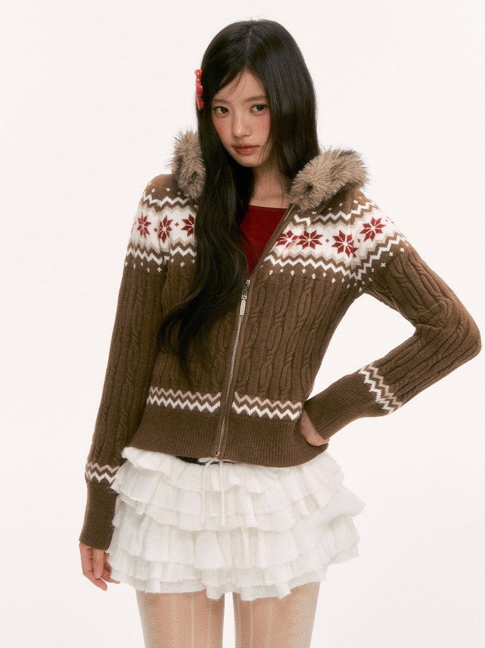 Nordic Design Hooded Knit Cardigan WEE0135