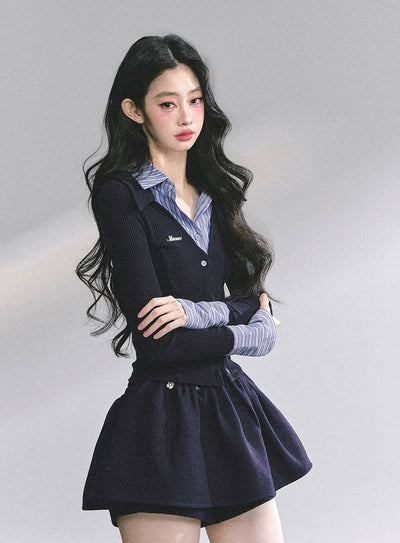 Fake Two-Piece Striped Shirt DIA0568