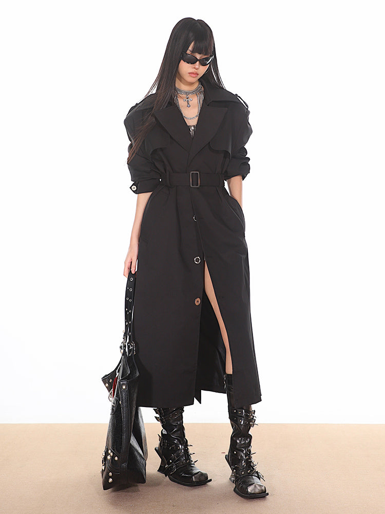 Classic High-end Waist Long Trench Coat UNC0153