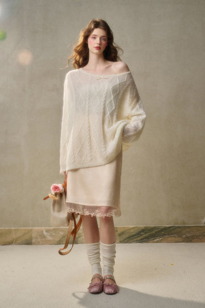 Fairy Embroidered Lace Satin Skirt GRO0108