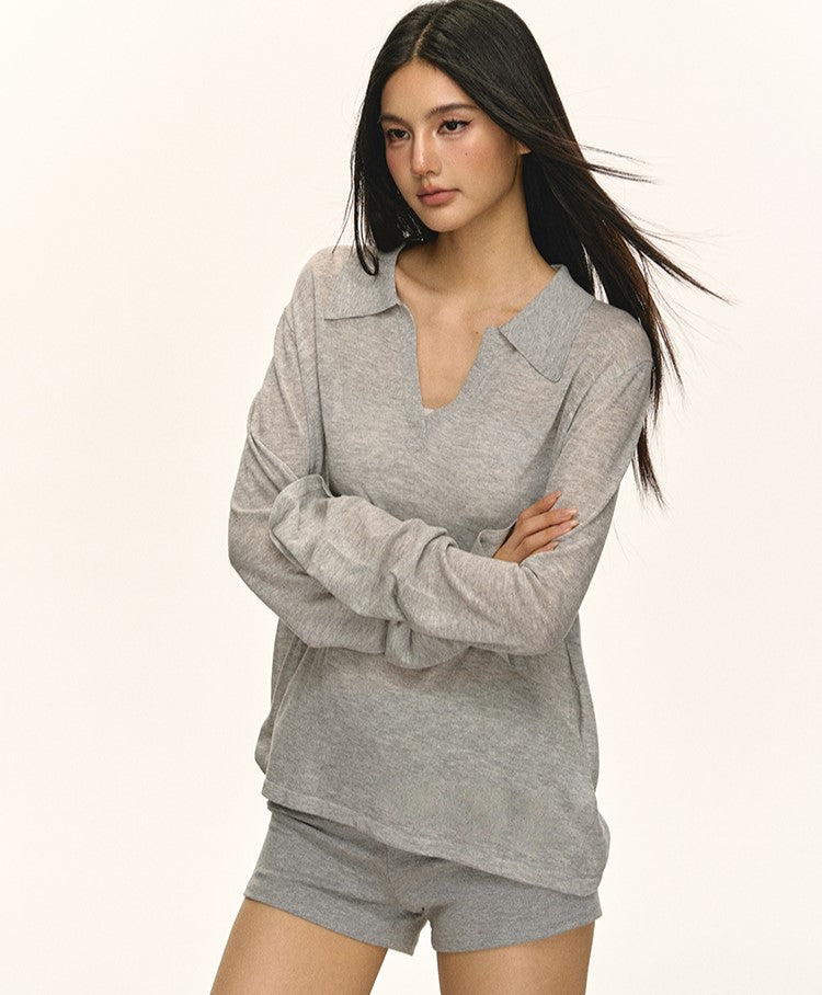Temperament Casual V-neck T-shirt ANA0049