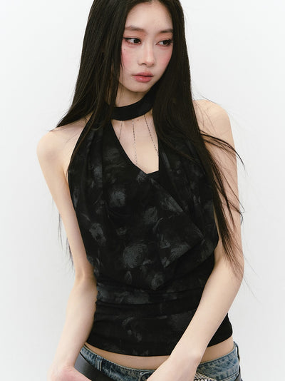 Swing Collar Halter Neck Top VIA0271
