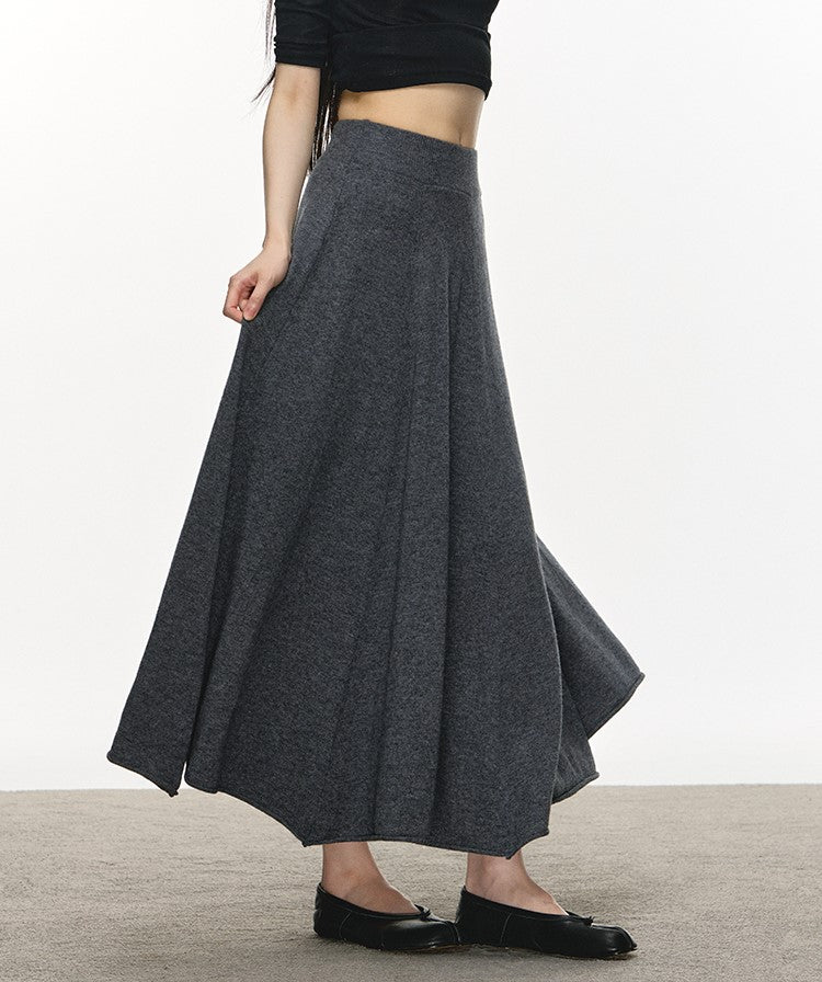 Soft Wool Pleated Midi Skirt ANA0113