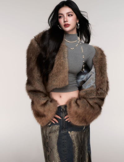 Short Eco-Friendly Fur Coat LUL0210