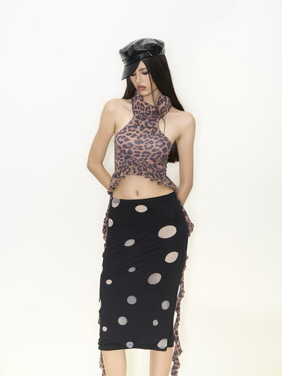 Leopard Print High Collar Top NOL0062