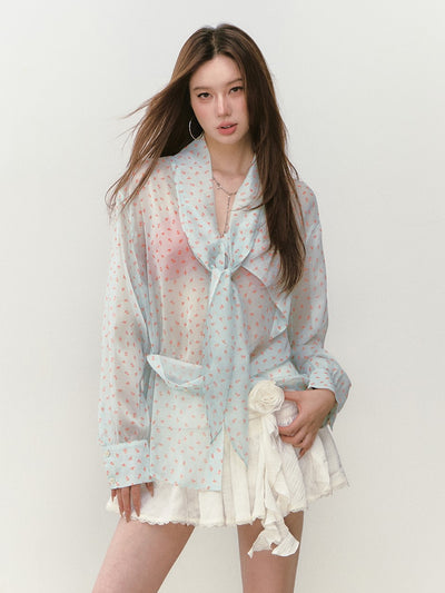 Floral Ribbon Sun-shading Shirt VIA0279