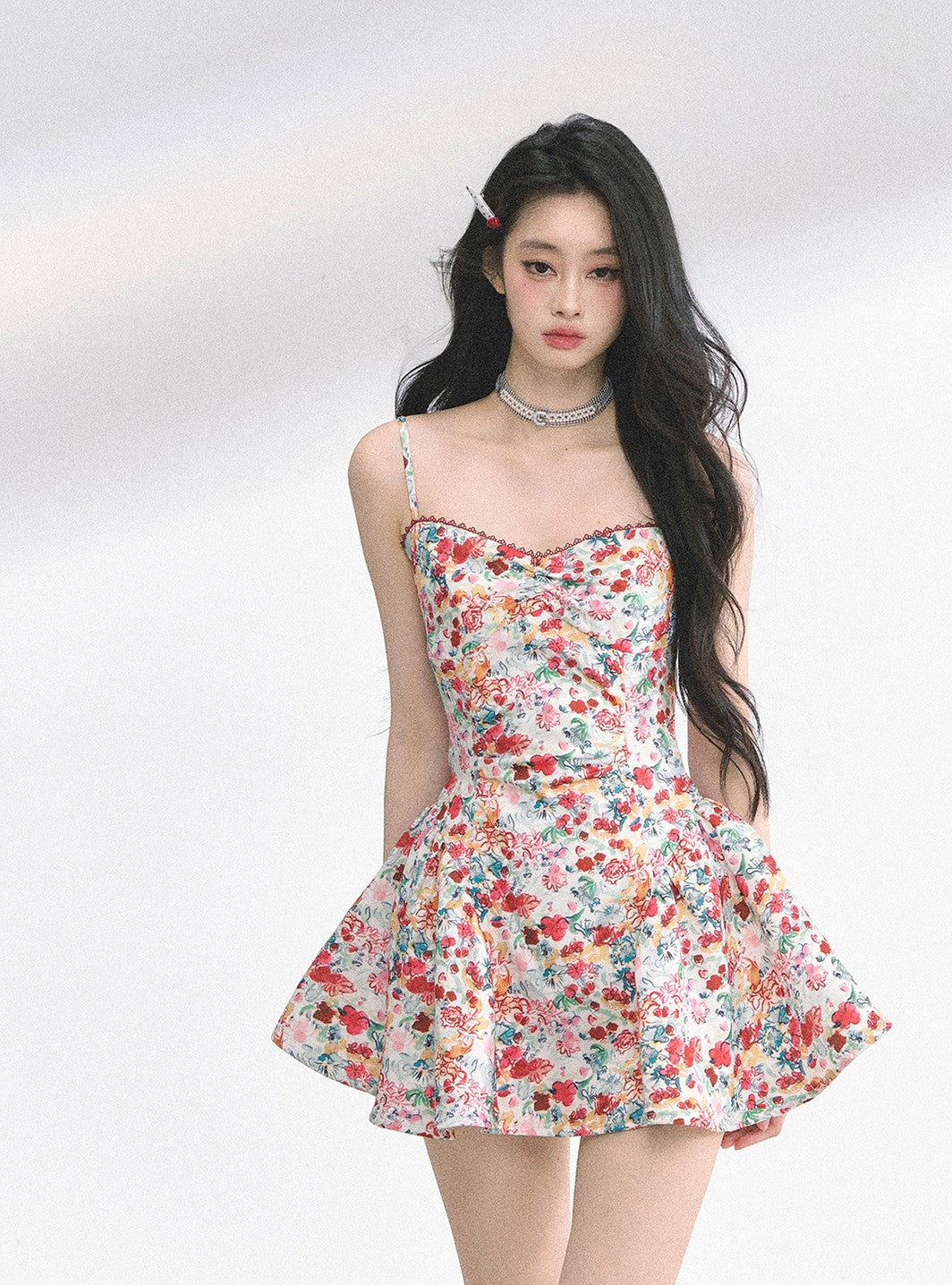 Slimming Lace Floral Dress DIA0487