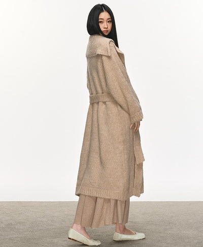 Lazy Style Knitted Belt Long Cardigan ANA0103