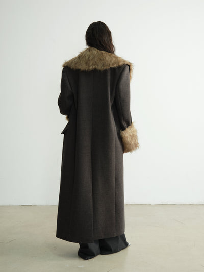 High-intelligence Detachable Fur Collar Super Long Suit Coat JNY0195